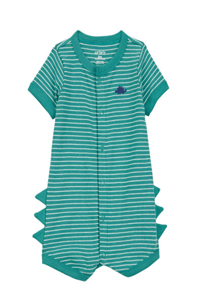 Carter's Carters Erkek Bebek Dinazor Kabartmalı Çizgili Tulum 3-12 Yaş YEŞİL