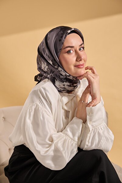 Silk Home Twill İpek Watercolor Eşarp Siyah 90x90