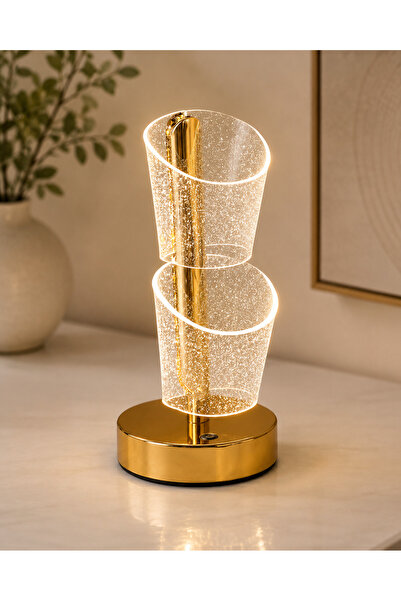 TrentonGCC Modern Gold Crystal Table Lamp – Luxury LED Decorative Bedside Lam...