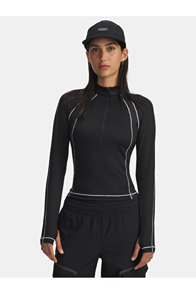 Under Armour Tricou de damă UA ColdGear Textured 1/2 Zip-BLK