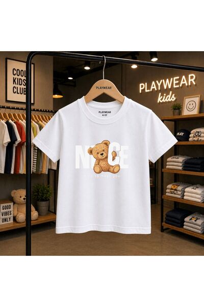 playwear Lepa majica sa medvedom, 100% dječja unisex majica, veličine 5, 6, 7...
