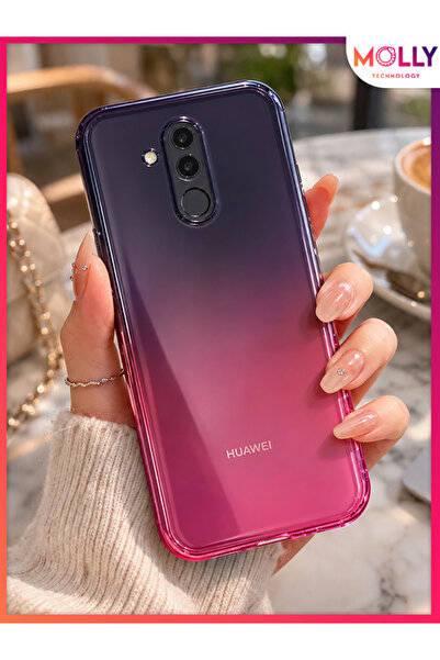 Molly HUAWEİ MATE 20 LİTE İçin Pembe Midnight Aura Çift Renkli Şeffaf Silikon...