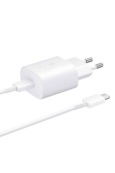 Samsung Φορτιστής και Καλώδιο USB-C - USB-C 25W Power Delivery Λευκό (EP-TA80...