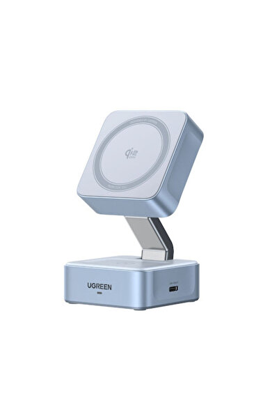 Ugreen Ασύρματος Φορτιστής Qi2 GaN με Θύρα USB-C και Καλώδιο USB-C 25W Γκρι (...