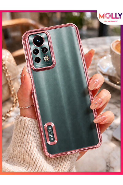 Molly İNFİNİX NOTE 11 PRO (X697) İçin Kenarları Metalik Rose Lens Koruyuculu ...