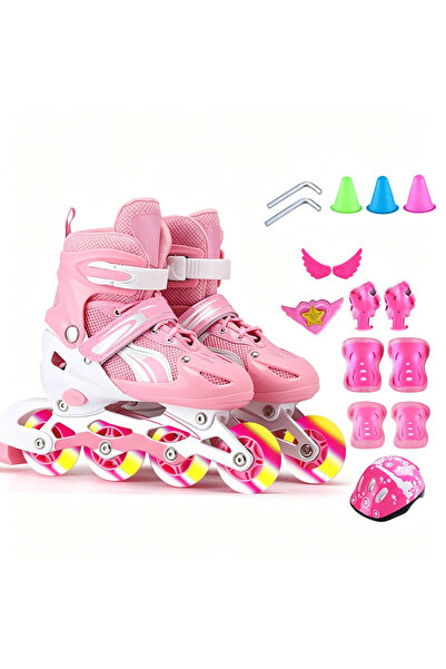 KidLe Kids Inline Skate Adjustable Inline skates with Light Up Wheels, for Ch...