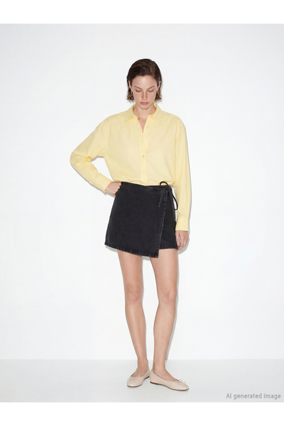 LC Waikiki Tie-Detail Women's Jean Skort