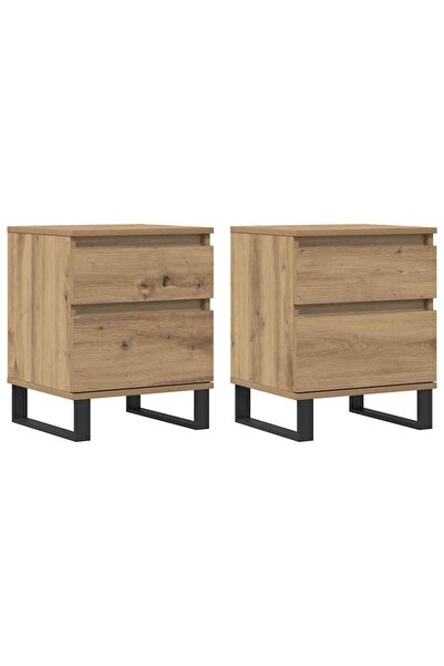 vidaxl Noptiere, 2 buc., stejar artizanal, 40x35x50 cm, lemn prelucrat
