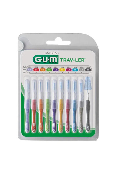 GUM Set 10x Interdental Brushes, GUM, Trav-Ler, Efficient Cleaning by Various...