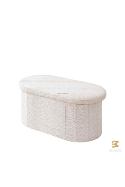 ELARO Taburet pliabil cu spațiu de depozitare, design modern, culoare crem, f...