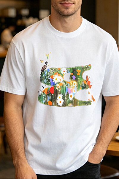 Fleck Nature Inspired Artistic Design Men's T-Shirts Floral And Wildlife Prin...