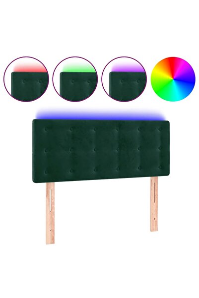 vidaxl LED headboard, dark green, 80x5x78/88 cm, Velvet