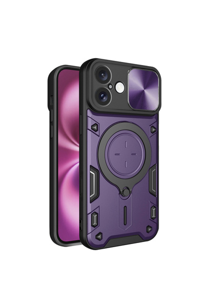 Techsuit Θήκη για iPhone 16 Plus, CamGuard Pro, αντικραδασμική προστασία, μωβ