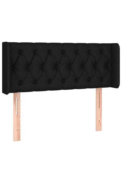 vidaxl Black headboard with wings 103x16x78/88 cm textile