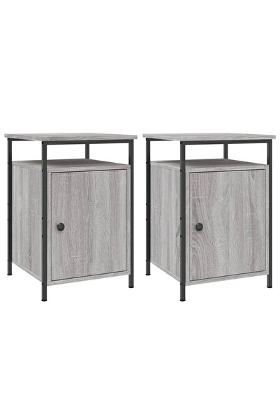 vidaxl Noptiere, 2 buc., gri sonoma, 40x42x60 cm, lemn prelucrat