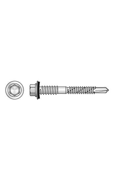index Set 100 x Surub Capacitate Mare Panouri Sandwich Saiba 16 mm Otel Zinca...