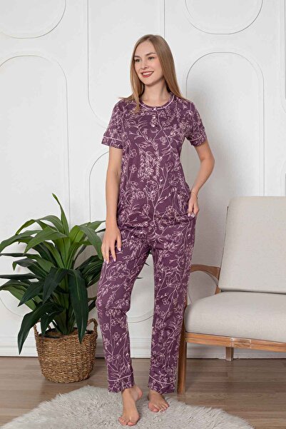 Arya Nisa Kids Dried Rose Flower Leaf Pattern Short Sleeve Lycra Viscose 100%...