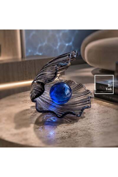 İki Yedi Konsept Perlamore Füme Murano Tarzı Cam Deniz Kabuğu İncili İstiridy...