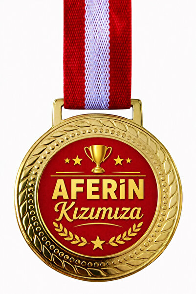 siverek reklam Kişiye Özel Çocuk Madalyası 5x5 cm Kırmızı Zeminli Altın Renk ...