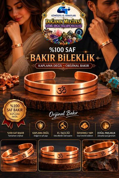 GÜMÜŞTEL EL SANATLARI Original Copper Bracelet 100% Copper