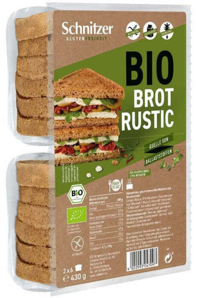 Schnitzer Organic black toast bread, gluten-free, 430g Glutenfree