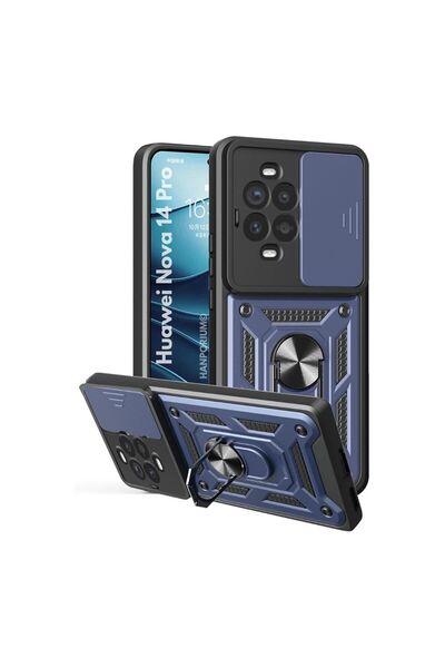 HANPORIUM Huawei Nova 14 Pro Compatible Tank Case with Ring Stand Extra Prote...