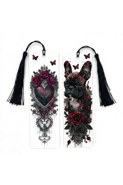 OEM Bookmark Aluminiu – Gothic Roses & Bulldog – RAZADE