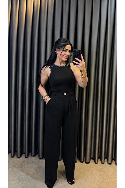 Nisam Tencel Pleated Palazzo Trousers