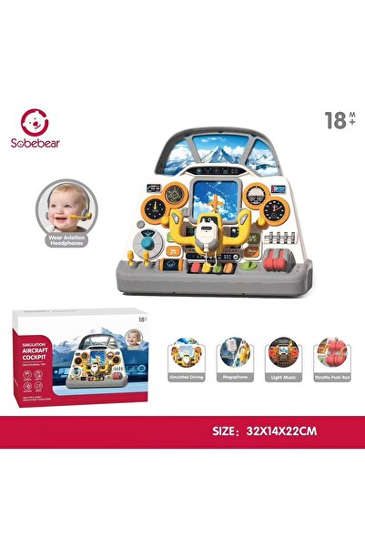 Sobebear Tablou de bord de avion educativ - Simulator interactiv pentru copii...