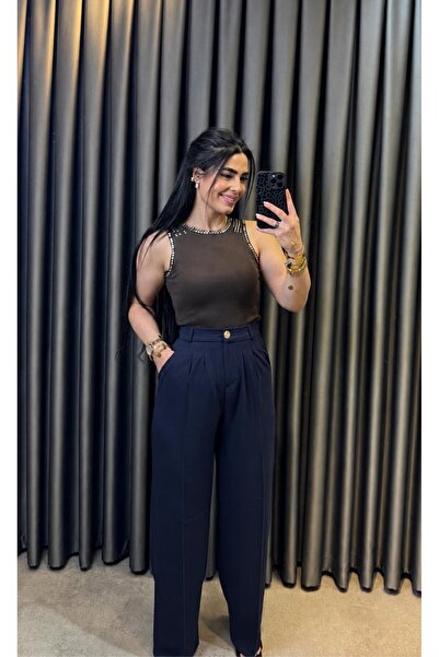 Nisam Tencel Pleated Palazzo Trousers