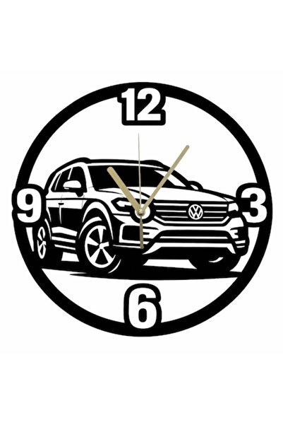 mec design Ceas decorativ din lemn pentru VW Touareg, 4mm – Negru mat, pentru...
