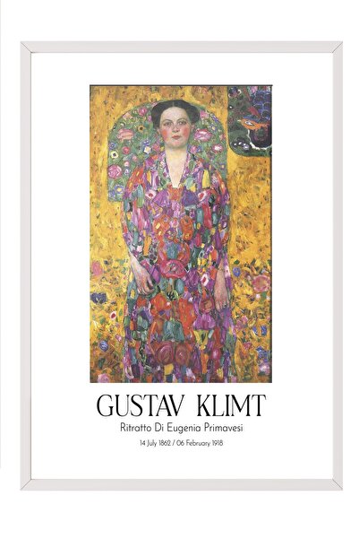Postifull Gustav Klimt - Portret Eugenije Primavesi, slika u belom okviru, um...