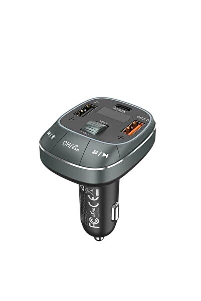 Vention Modulator FM USB cu 3 porturi (USB-C + 2x USB-A), Negru