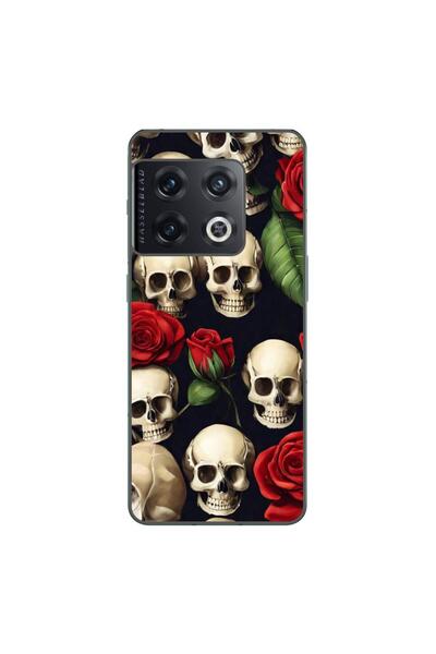 OEM Husa compatibila cu OnePlus 10 Pro Silicon Gel Tpu Model Skulls and Roses