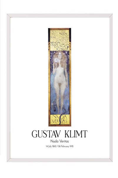 Postifull Gustav Klimt - Nuda Veritas, Tablou în ramă albă, Seria de artă NR:...