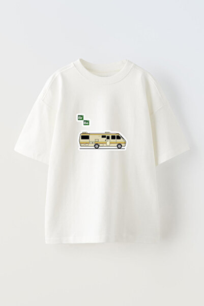 Anetos Tricou supradimensionat alb din bumbac cu imprimeu frontal Breaking Ba...