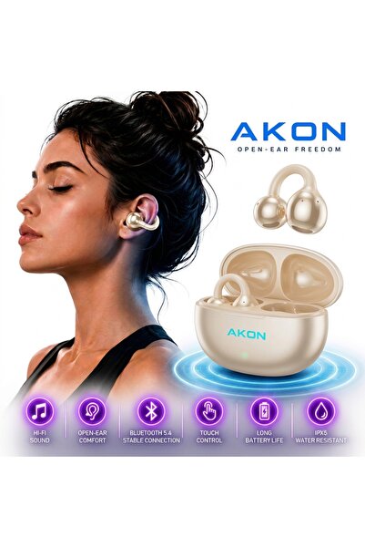 AKON Căști wireless cu prindere tip clemă AKON ®   M91, Căști Bluetooth Open ...