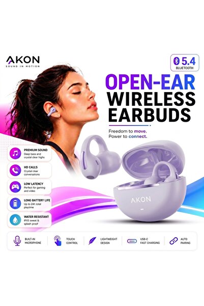 AKON Căști wireless cu prindere tip clemă AKON ®   M136, Căști Bluetooth Open...