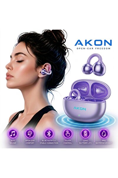AKON Căști wireless cu prindere tip clemă AKON ®   M91, Căști Bluetooth Open ...
