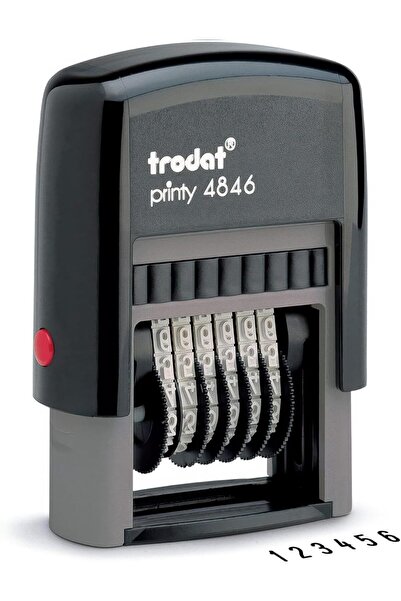 Trodat Self-Inking Rubber Stamp, 6 Digits, Size 0.3x2 cm (Black Color)