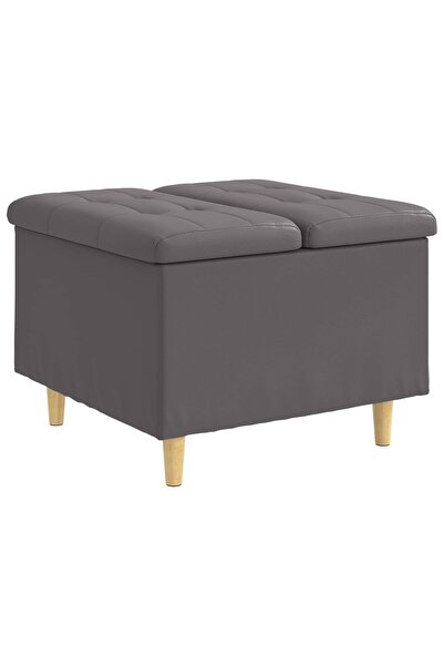 vidaxl Ottomană de depozitare Gri 60 x 60 x 45 cm Piele artificială