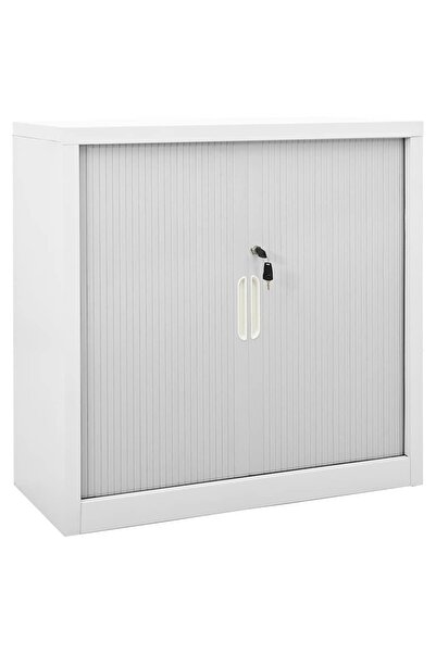 vidaxl Wardrobe with sliding door, gray, 90x40x90 cm, steel