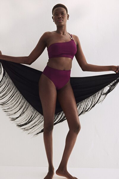 H&M Dolgulu ve Tek Omuzlu Bikini Üstü