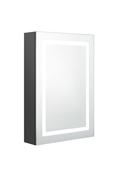 vidaxl Bathroom cabinet with mirror and LED, gray, 50x13x70 cm