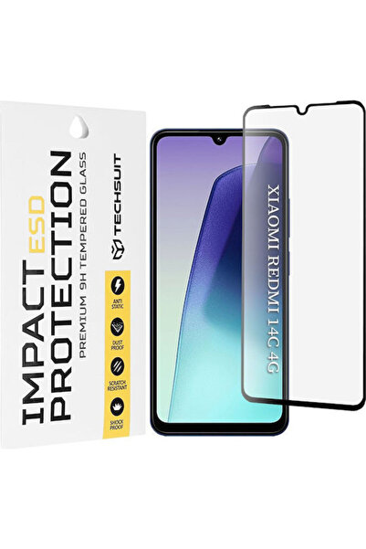 Techsuit Πίσω Κάλυμμα από Σκληρυμένο Γυαλί Μαύρο (Redmi 14C / Poco C75)