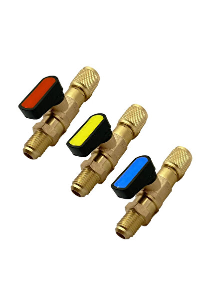 Choice 3pcs Straight Valve Refrigerant Angled Shut-Off Ball Valve Adapter 1/4...