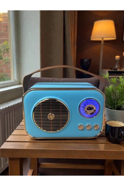 kozo-f Nostaljik Görünümlü Retro Radyo TF Kart Bluetooth USB FM Radyo Destekl...