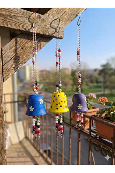 Ahşap Evi Dekoratif 3’Lü Set Çan Balkon Bahçe Duvar Dekoru