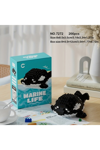 womi Marine Life Serisi Sevimli Balina Blok Yapı Taşı Figür