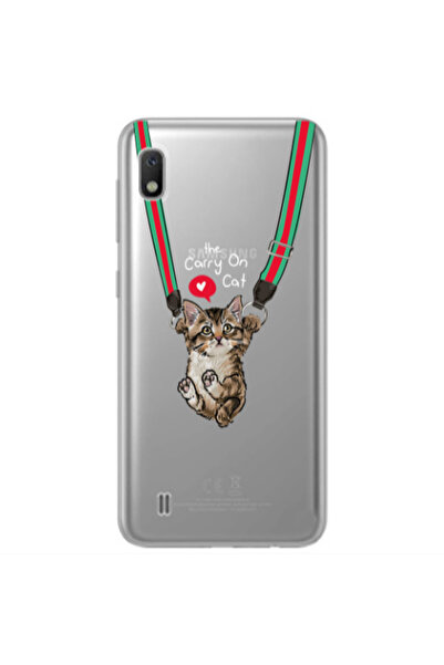 Other Samsung A10 Swinging cat Transparent Silicone TPU Θήκη